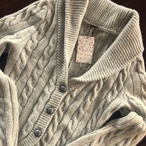 Free People ivory cable knit sweater NWT small